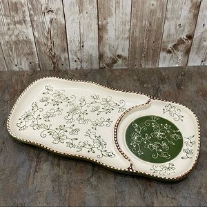 TEMP-TATIONS Temptations Green Floral Lace Snack/Soup Tray